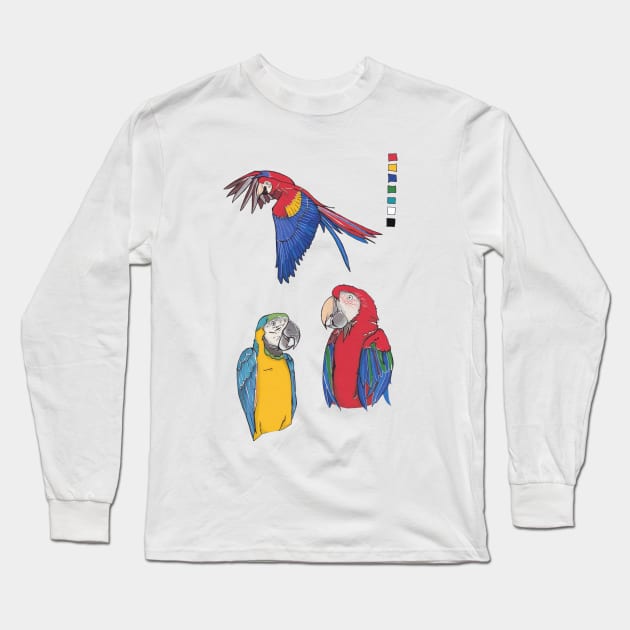 Parrots Long Sleeve T-Shirt by IndiasIllustrations